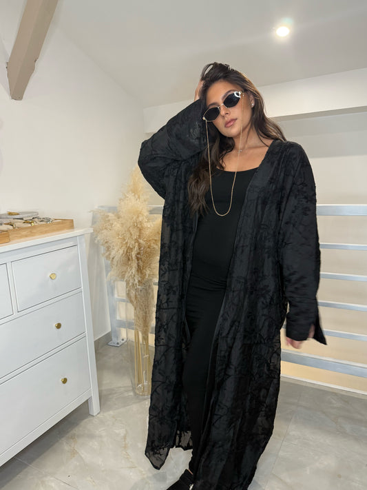 Kimono noir abaya