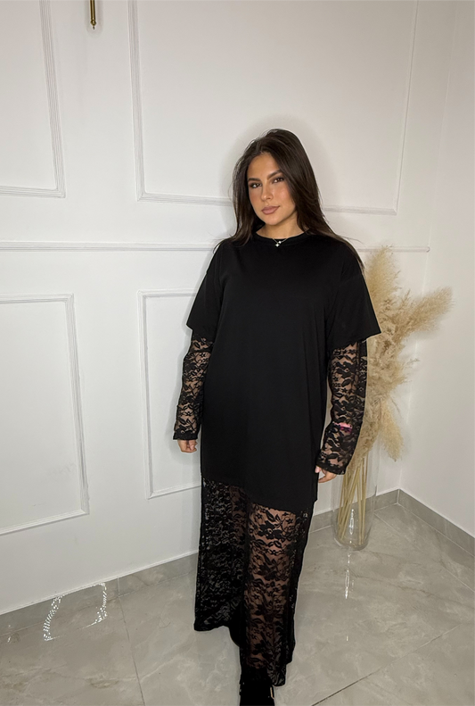 Robe dentelle Noir